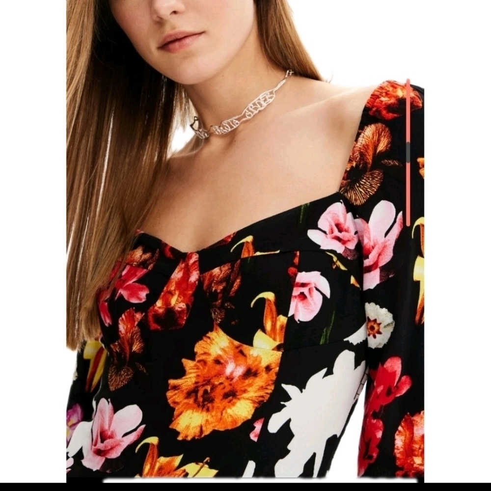 Desigual Womens Christian Lacroix Floral Blouse Bodysuit M - Picture 4 of 15